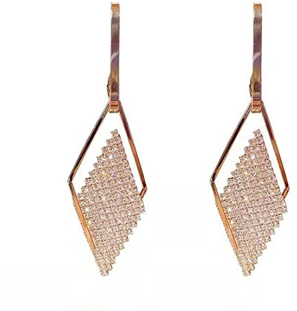 Yumikoo Geometriska diamantörhängen, guldbelagda diamantörhängen – geometriska smycken
