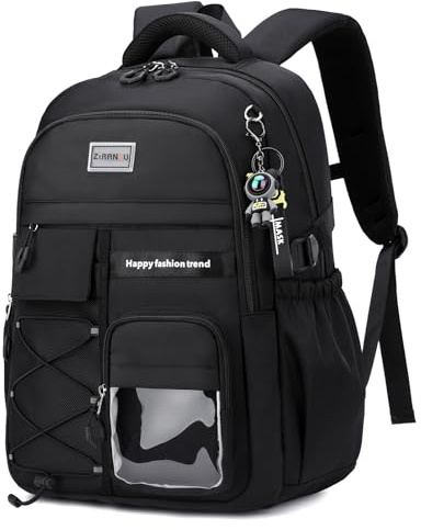 Tanou Zaino Scuola per Ragazzi Traspirante Zaino Elementari Bambino Casual Satchel da Viaggio Grande Zaini Adolescente per la Scuola Media e Superiore, Blu Nero