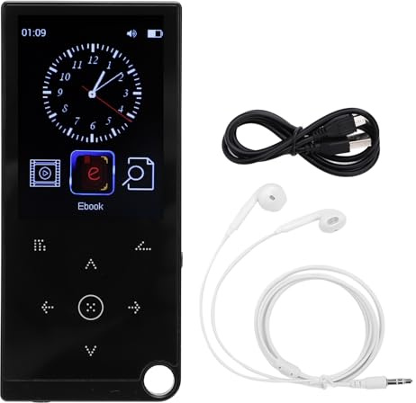 Hiraith 2.4 Touch Screen MP3/MP4-spelare med Bluetooths, Stöder 64 GB & HI-FI-format MP3/FLAC/APE, 800mAh Battery, Inkluderar Hörlurar och Datakabel