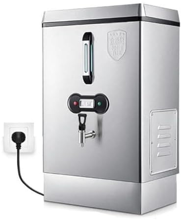 Caldera de agua caliente comercial, dispensador instantáneo de 40 litros con grifo, doble filtración, calentador de agua de acero inoxidable para hacer té/café, para cafetería, oficina, hogar