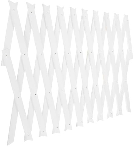 DECOMELODY Grata da Parete Estensibile in Legno Bianco per Piante Rampicanti Rete Regolabile per Uso Interno ed Esterno Pannello Recinzione per Giardino e Balcone