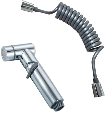 Douchette WC Portable Pommeau de douche ABS à jet haute pression, douchette WC, bidet, nettoyage hygiénique, accessoires salle bain(Silver 2)