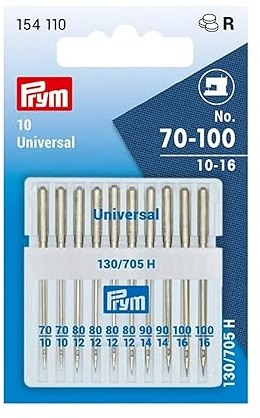 Prym symaskinnålar, silver 130/705, No. 70-100, 10st