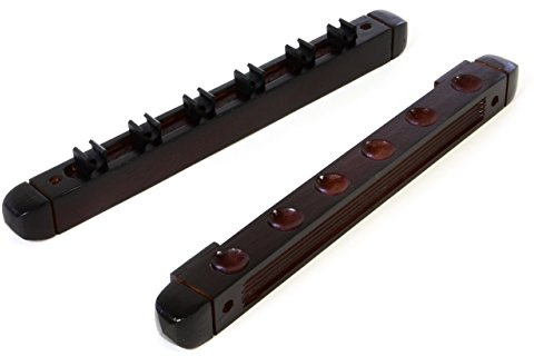 Billard Queue Wandhalterung aus Holz, 2-teilig, Halterung für bis zu 6 Pool-Cues, Buche, Snooker-Halterung, Billard Zubehör