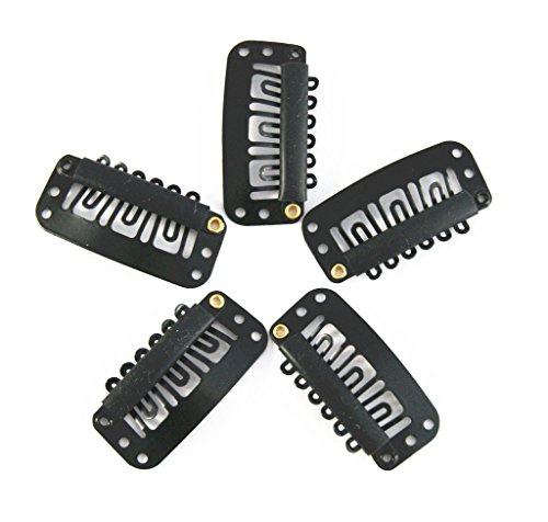 iExtension 20 Clips für Clip in Extensions Echthaar Tressen Haarverlängerung Perücke Wig Haarklammer Haarclips - Schwarz