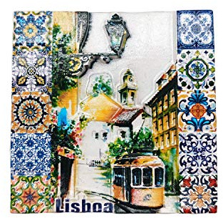 Lissabon Portugal 3D Kühlschrankmagnet Harz Reise Souvenirs, handgemachte Home & Kitchen Dekoration Lissabon Kühlschrankmagnet Sammlung Geschenk