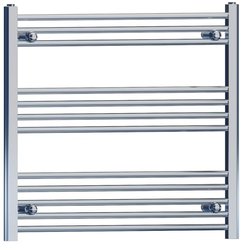 800mm Wide Flat Chrome Heated Towel Rail Radiator Designer Bathroom Radiator For Central Heating Designer (Elissa 800 / 700mm High)