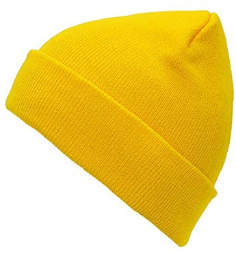 Durio Winter Beanie Mütze Wintermütze Herren Damen Unisex Strickmütze Laufmützen Einheitsgröße Gelb