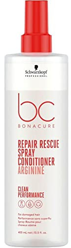 Schwarzkopf Professional Bonacure Repair Rescue Spray Conditioner pour Cheveux Abîmés Care Boost Complex Arginine Force Intérieure des Cheveux Moins de Cassage Meilleure Maniabilité 400 ml