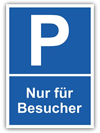 tradercat Parkplatz Nur für Besucher Schild Aufkleber aus Vinyl Schilder Sticker mit UV-Schutz Parken für Besucher Hinweisschilder Besucher Parkplatz Warnzeichen (AUFKLEBER | 30 x 21 cm)