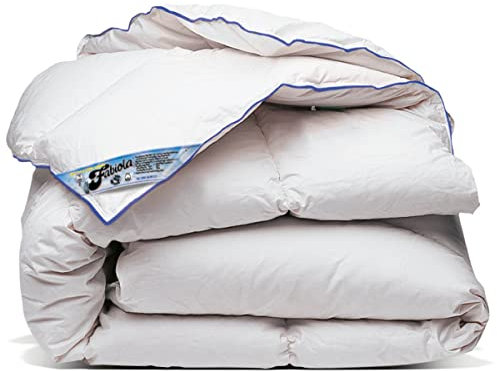 Fabiola Österreichische Daunen Winterdecke 140x220 cm - Halbdaunenbettdecke - Warme und schwere Bettdecke für den Winter - ResponsibleDownPass Zertifiziert - Daunendecke