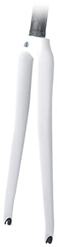 HSQMA 700C Road Bike Rigid Fork Carbon Fiber Fork Rim Brake Bicycle Front Fork 1-1/8 Threadless Quick Release 9mm (Color : Bright White)
