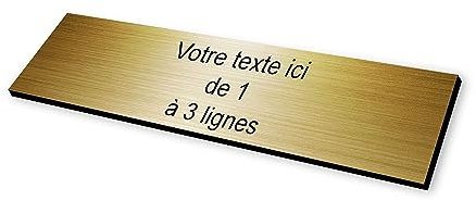 Placa grabada buzón autoadhesiva, 10 x 2,5 cm, estándar personalizable – 1 a 3 líneas sin costo adicional oro cepillado