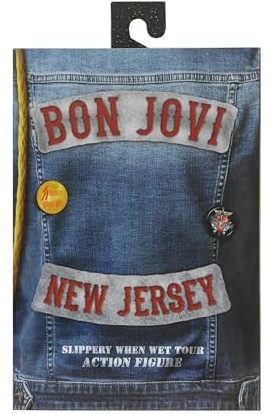 Bon Jovi 7 Actionfigur Slippery When Wet blau/braun/rot, aus Kunststoff, in Geschenkverpackung, von NECA.