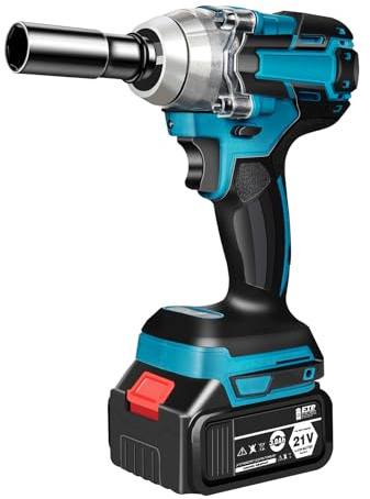 Batteridriven borstlös slagnyckel, skruvdragare, 1/2 tum, kvadrat, drivwell 520 Nm 18 V, för Makita