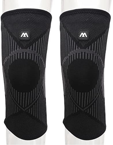 Dilwe Un par de Rodilleras Elásticas, Rodilleras Protectoras para Rodilla, Soporte de Punto de Nailon Negro, Rodillera Elástica Transpirable, Protector de Rodilla Deportivo para