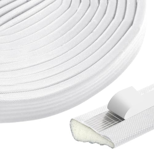KASURE Türdichtung Zugluftstopper Für Türen, Türdichtung Fensterdichtung Dichtungsband, Schaumstoff Selbstklebend Tür Fenster Dichtband Keilform Desigh-Dichtungsstreifen für Fenster&Türen (Weiß, 4M)
