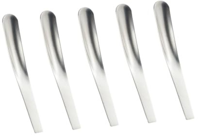 Alipis Lot De 5 Cuillères à Soupe Mini En Acier Inoxydable Poli Miroir, Plates, Antidérapantes, Pour Café, Thé, Dessert, Maison Et Restaurant