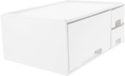 Alipis Support Surélevé Rehausseur D'écran Blanc en Abs pour Ordinateur Portable Tiroir Intégré Multifonctionnel et Organisation des Petits Objets pour Bureau