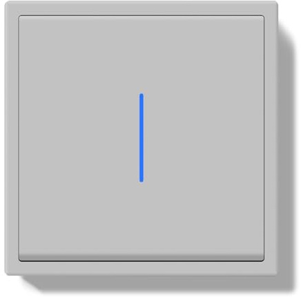 BSEED Interruttore della luce da incasso con morsetto, 1 interruttore a 2 vie, con spia a LED, moderno interruttore da parete con telaio in PC, interruttore da incasso, grigio chiaro, 80 x 80 mm