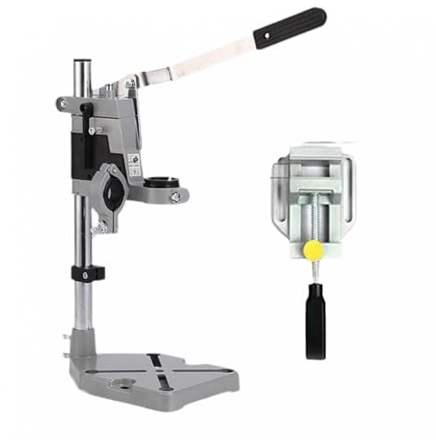 WNDUOKXH Support de perceuse à colonne robuste avec mini-étau : améliore les performances et assure une stabilité optimale pour un perçage facile. Support de perceuse à colonne avec porte-outil