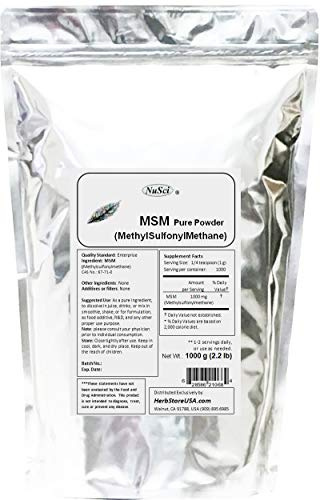 NuSci MSM (Methylsulfonylmethane) Pure Powder (1000 Grams (2.2 lb))
