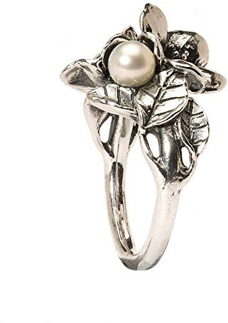Trollbeads Damen-Ring Weißdorn Perle 925 Sterling Silber Gr. 54 (17.2) R5102-54