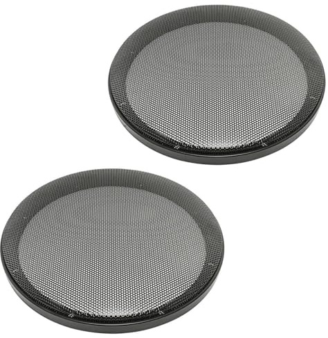 tomzz Audio 2800-003 Lautsprecher Gitter Grill für 200mm Lautsprecher schwarz 2-teilig Kunststoffring mit Metallgitter Satz