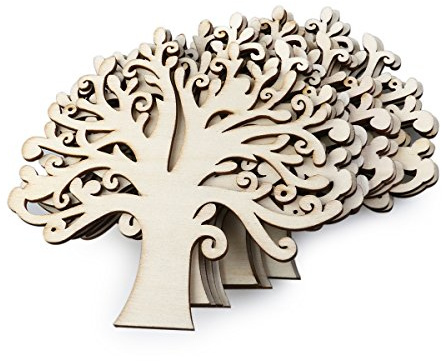 nuolux 100 Holz Baum für Verzierungen Craft Karten Holz Farbe