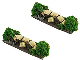 War World Gaming Battle Bocage Sandsäcke und Kisten Verteidigungsstellungen x 2 - 28mm WW2 Tabletop Gelände Modellbau