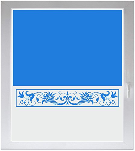 INDIGOS UG Sichtschutzfolie Glasdekorfolie Fensterfolie mit Motiv satiniert Blickdicht - w274 Ornament, Bumen - 1000 mm Länge - 500 mm Höhe Viereck - selbstklebend - matt - für Bad