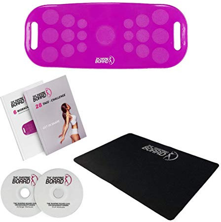 Shaping Board inkl. 28 Tage Challenge, Schritt für Schritt zum Wohlfühl-Körper - Balance Board mit spezieller Unterlage und Zwei DVDs - Violett