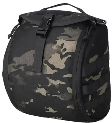 Taktisk Hjälmväska, Vadderad Förvaring för Airsoft, Friluftshjälmar; Molle-väska med Reptålig Design, Fleecefoder(BKCP)