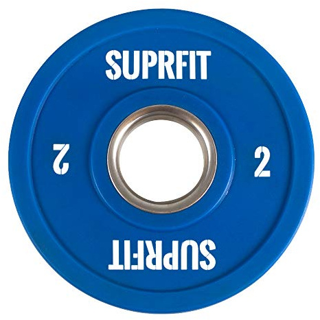 Suprfit - Mini PU Bumper Plates. Dischi in gomma per allenamento tecnico con il manubrio, peso singolo: 0,5 – 2,5 kg, anelli in acciaio di 50 mm di diametro, opzioni: singoli, coppie o set.