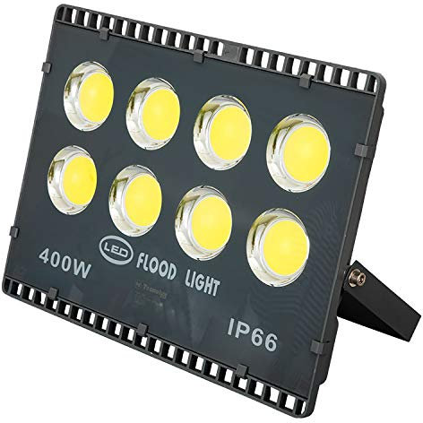 TECNOLUX EURO 400w Floodlight Led Foco Proyector Led para Exterior Iluminación Decoración 6500k luz fria IP66 gris [Clase de eficiencia energética A++]