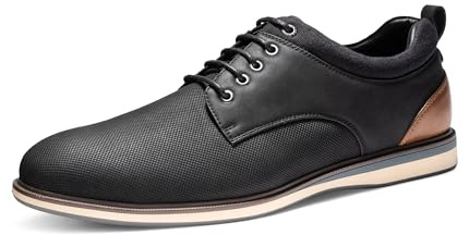 Bruno Marc Men's Casual Dress Shoes, Comfortable Sponge Lining, Removable Insole, Non-Slip TPR Outsole, Adjustable Lace-Up, Versatile for Office, Wedding, Everyday, Size 11,Black,LG19011M