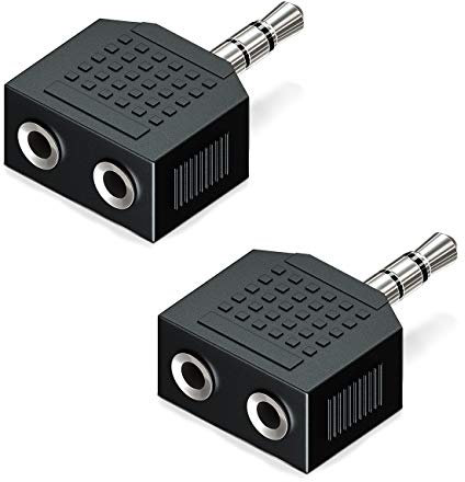 deleyCON 2x Adattatore Audio Stereo Splitter 3,5mm - 1x Jack a 2x Jack - Ricevitore HiFi per Home Theater