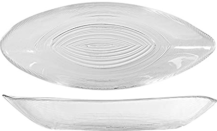H&H 845543 Set aus 6 ovalen Tellern, rund, Glas, transparent, 24 x 9 cm