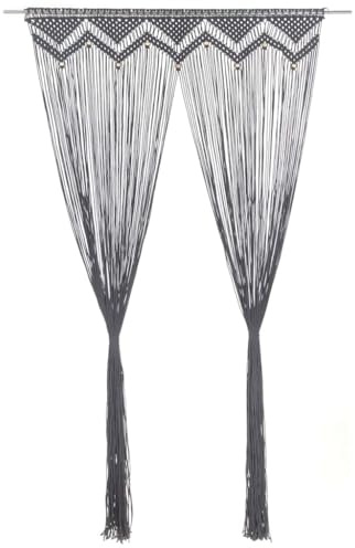 vidaXL Makramee Vorhang Anthrazit 140x240 cm Baumwolle