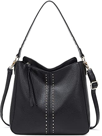 Montana West Hobo Bag for Women Designer Ladies Hobo Bucket Purse Totes Bag Handbags Chic Shoulder Bag,MWC-128-BK