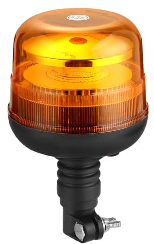 PROZOR Rotating Beacon Light 48LEDs 48W Flashing Beacon light Supports 10 Flash Mode IP67 Waterproof Amber Strobe Lights with Flexible Mounting Base Recovery Light for Tractor Truck 12/24V Vehicles