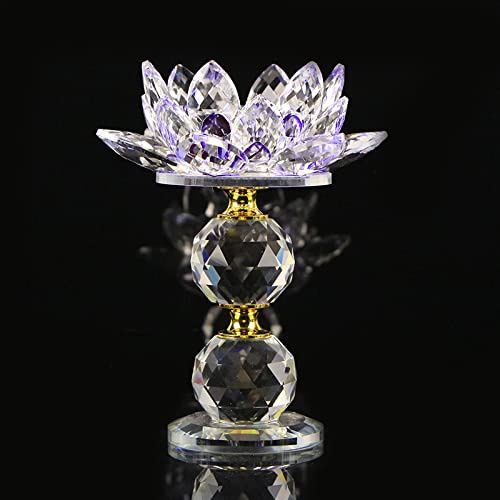 Portacandele In Metallo Con Fiore Di Loto In Cristallo Feng Shui Decorazioni Per La Casa Portacandele Grande Tealight Portacandele Decor,viola