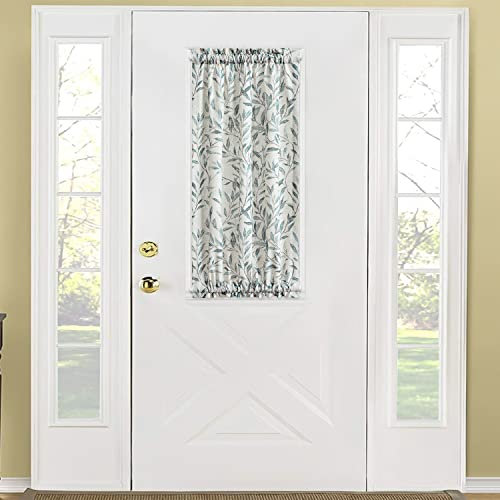 VOGOL Leaves Print Patio Door Curtain, Light Filtering Front Door Curtains for Glass Window, 1 Piece Short Drapery Rod Pocket Panels for Kitchen, 25x40 in