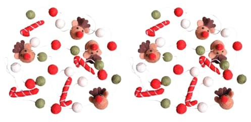 Amosfun Weihnachtsdeko Filzbaum Ornament Mit Elch-Design Handgemachte Hängende Dekoration Für Festliche Anlässe Geeignet Für Garten Terrasse Und Eingangsbereich Sorgt Für Festliche