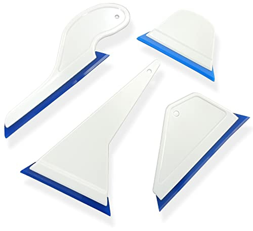 NBTOOL 4 in 1 Window Tint Tools Handle Squeegee with Blue PU Bevel Blade,Side Swipe Wiper Window Tint Squeegee Vinyl Squeegee Tinting Tools for Car Window Glass Film