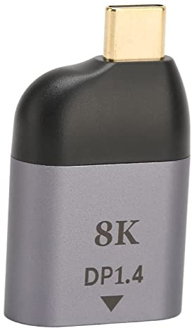 USB C auf Display Port Adapter, Tragbarer USB C Stecker auf DP Buchse Adapter 8K 60Hz Video USB C auf DP Adapter für Laptops, Monitore, Fernseher, PC