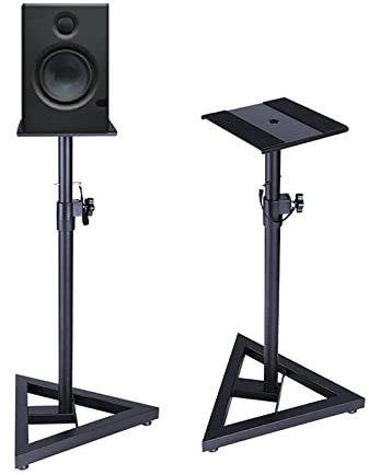 BTZHY Lautsprecherständer,Strapazierfähiger Studiomonitor, Dreipunkt-Dreiecksockel mit Bodenspikes und 23 cm/9,0 Zoll quadratischer Plattform, für Aufnahmestudio, Heim-Audio-Lautsprecher