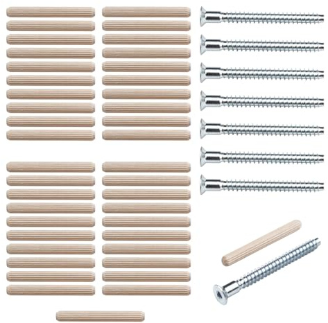Reparatur-Set/Ersatzteil-Set passend für IKEA KALLAX 4x4 Regal | Schrauben (#104321) und Holzdübel (#101339)