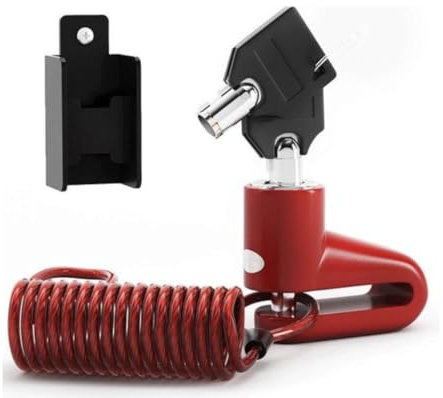 ZenXstore Serratura freno a disco – Forte lucchetto bici per monopattino elettrico, moto e scooter – Protezione antifurto con blocco a disco freno – Compatto e resistente alle intemperie