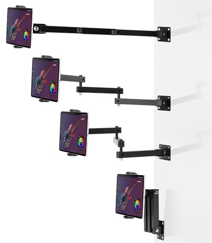 Tablet/ipad Wandhalterung Schwenkbar,10-68cm Länge Tablet Halterung Wand | 360° Drehbar Wandhalterung Tablet 10 zoll,Wandhalterung Tablet For iPad Pro Air Mini,Galaxy Tab,Kindle,Alle 4.7-13 Geräte